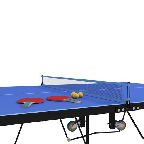 SPORTNOW 9FT Folding Table Tennis Table w/ 8 Wheels, for Indoors
