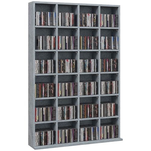 HOMCOM DVD CD Media Storage Rack, Video Display Unit, 89 x 130.5 cm, Grey