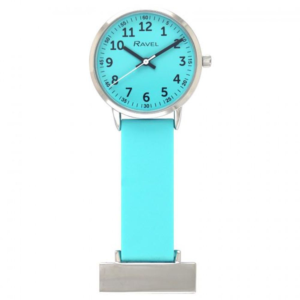 Ravel Aqua Silicone Nurses Fob Watch R1107.6