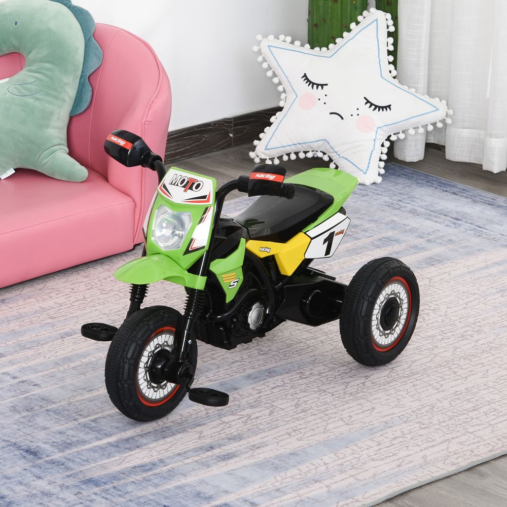 Toddler Pedal Tricycle Ride-On Learning Music Lights 18-36 Months Green