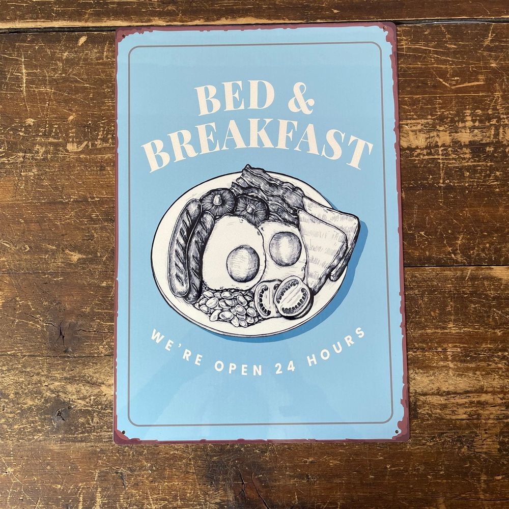 Vintage Metal Sign - Bed And Breakfast - Premium Quality