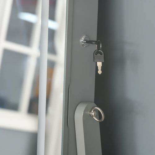 HOMCOM Mirrored Jewellery Cabinet W/ LED Light Lockable Jewellery Armoire