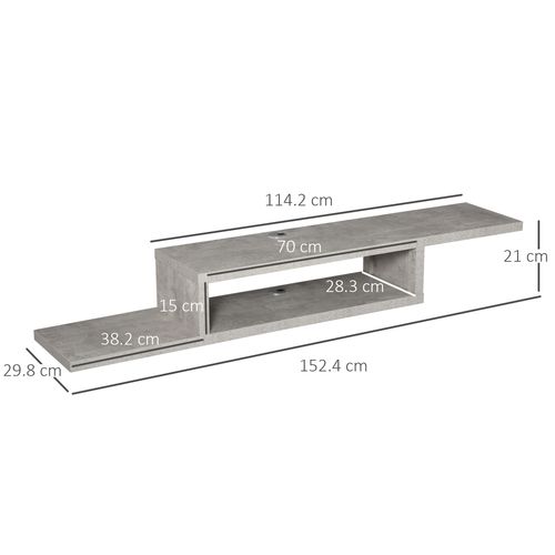 HOMCOM Wall Mounted Media Console, Floating TV Stand Component Shelf