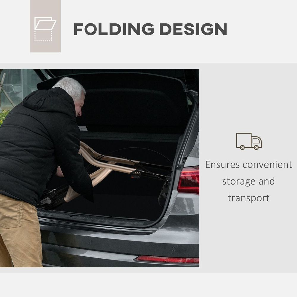 HOMCOM Lightweight Aluminium 3-Wheel Rollator with Adjustable Handle Storage Bag