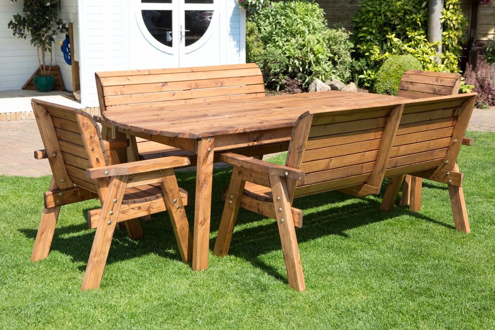 Solid Wood Outdoor Dining Set - 8 Seater, 10 Year Guarantee, Charles Taylor