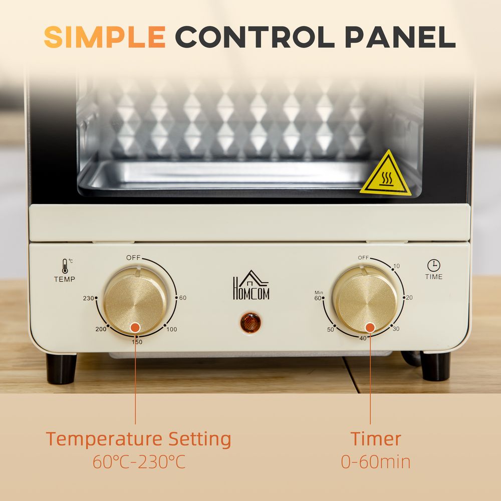 High-Quality HOMCOM Mini Oven Toaster with Baking Tray, Wire Rack, and Crumb Tray - Perfect for All Demographics!