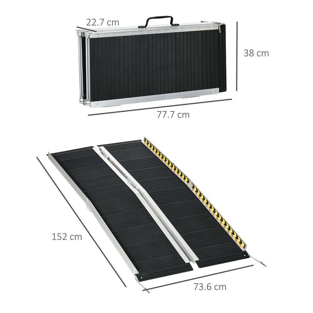 Homcom Folding Aluminium Wheelchair Ramp 152x73cm 272KG Capacity for Home