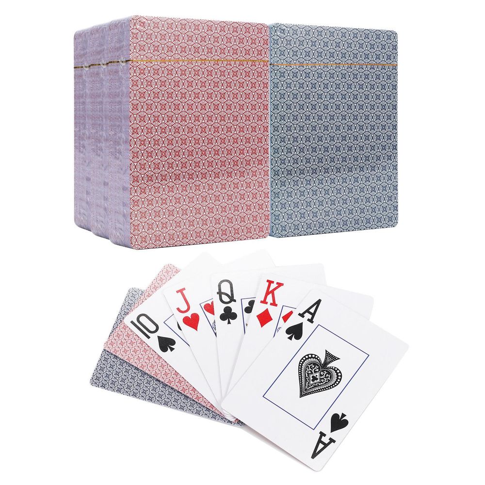 Vinsani Traditional Check Poker Casino Plastic Coated Playing Cards Decks (2 / 4 / 6 / 12)