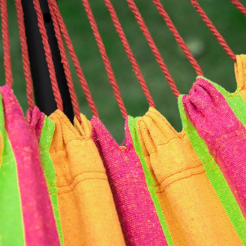 277 x 121cm Hammock & Stand Camping Hammock & Carrying Bag, 120kg, Red Stripe