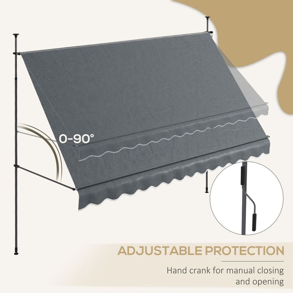 Premium 3.5x1.2m Retractable Awning - Non-Screw Garden Shade for Ultimate Outdoor Comfort