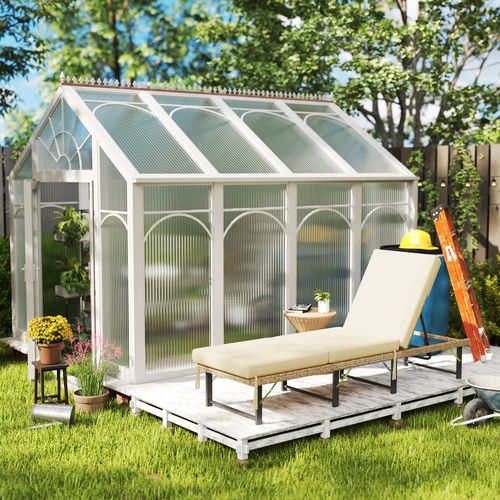 Outsunny Folding Rattan Sun Lounger with Adjustable Back, Cushion, Natural