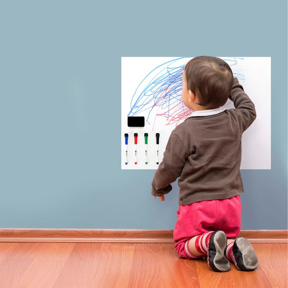 Magnetic Whiteboard 45 x 60 cm Size with 4 Dry Wipe Pens and Eraser
