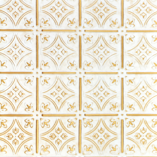 White 13 (Gold): Decorative Ceiling & Wall Panels - 2m2 (21.52 sqft) - 8 Panels