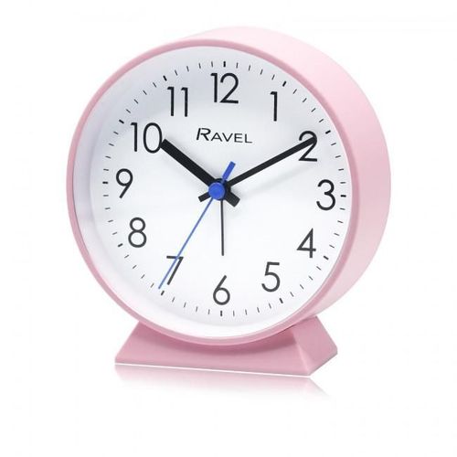 Ravel Bedside Modern Round Large Alarm Clock Pink RC049.5