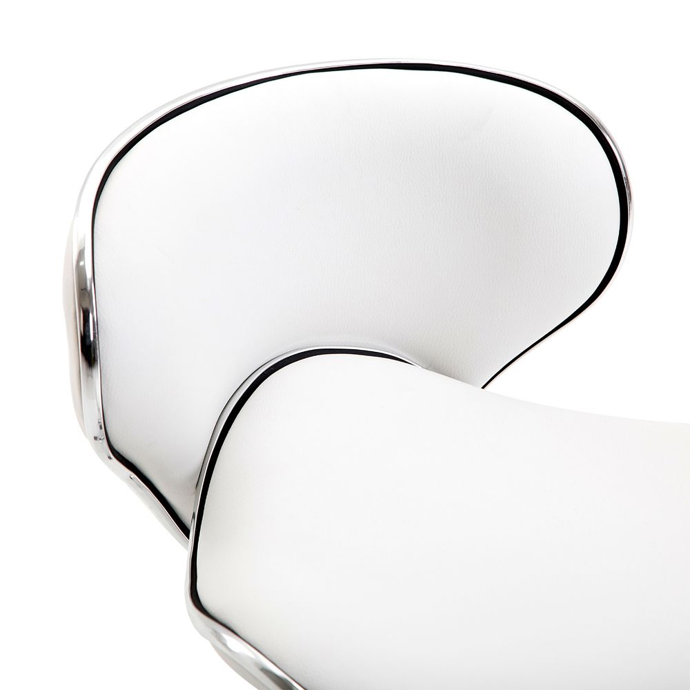 HOMCOM Adjustable Rolling Swivel Beauty Salon Chair, Stool for Spa, Technician - White