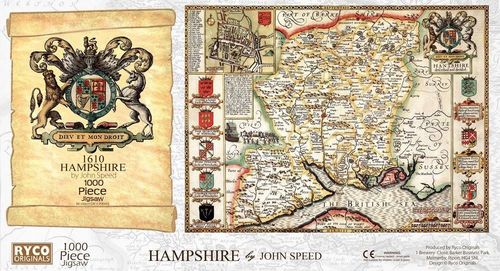 Hampshire Historical Map 1000 Piece Jigsaw Puzzle (1610)