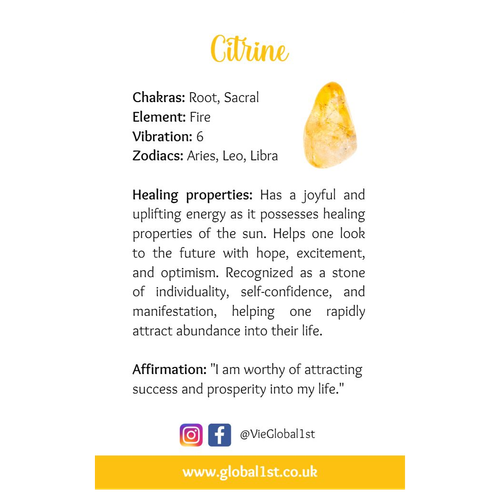 Tumbled Crystals, Pack of 6, Citrine