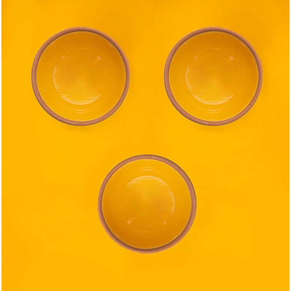 Handmade Ceramic Bowl Moroccan Lemon Curry Yellow 8cm