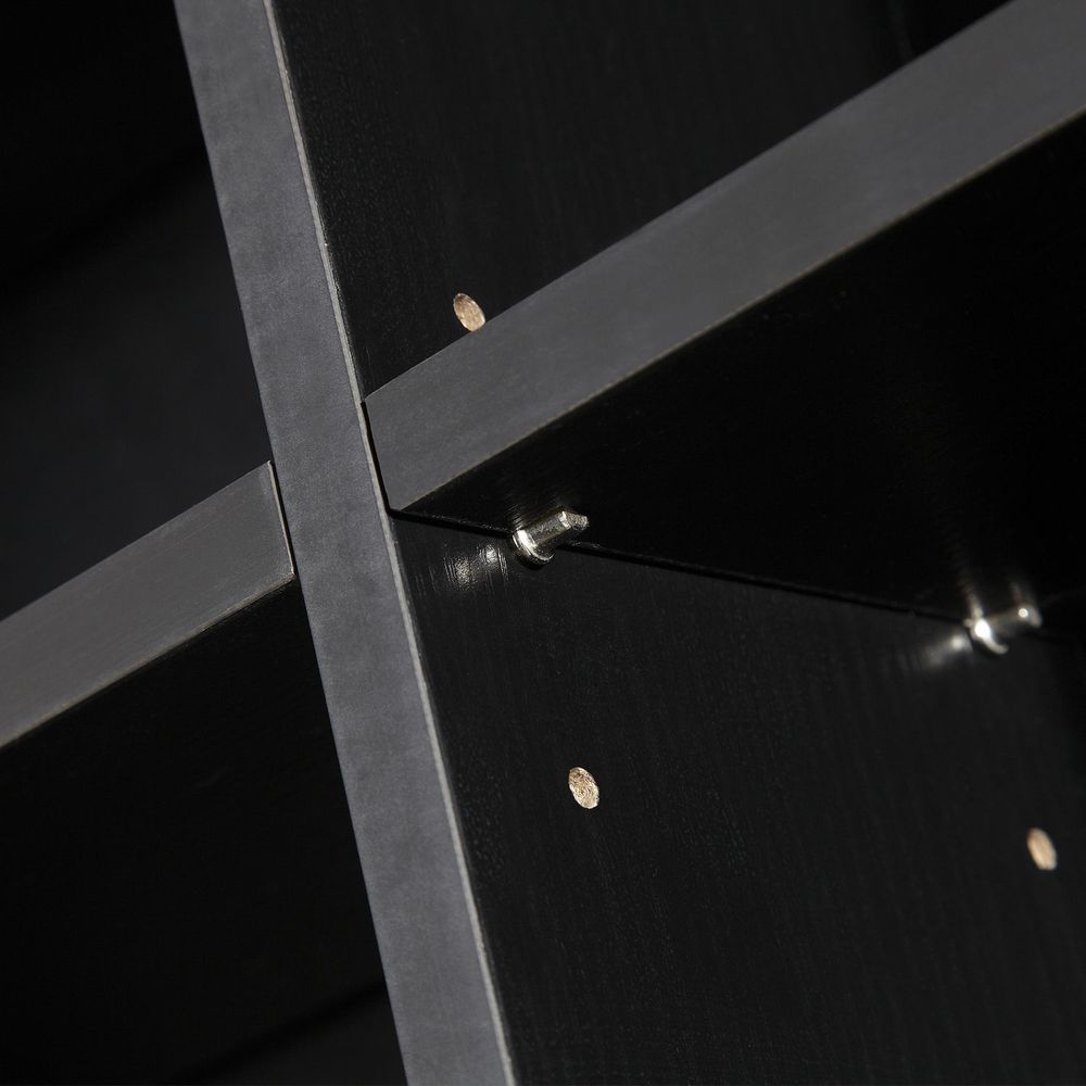 HOMCOM CD DVD Media Storage Shelves Display Shelf Racks Wooden Frame Black (for 1116 CDs or 528 DVDs/Blu-rays)