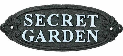 24CM CAST IRON SECRET GARDEN WALL SIGN