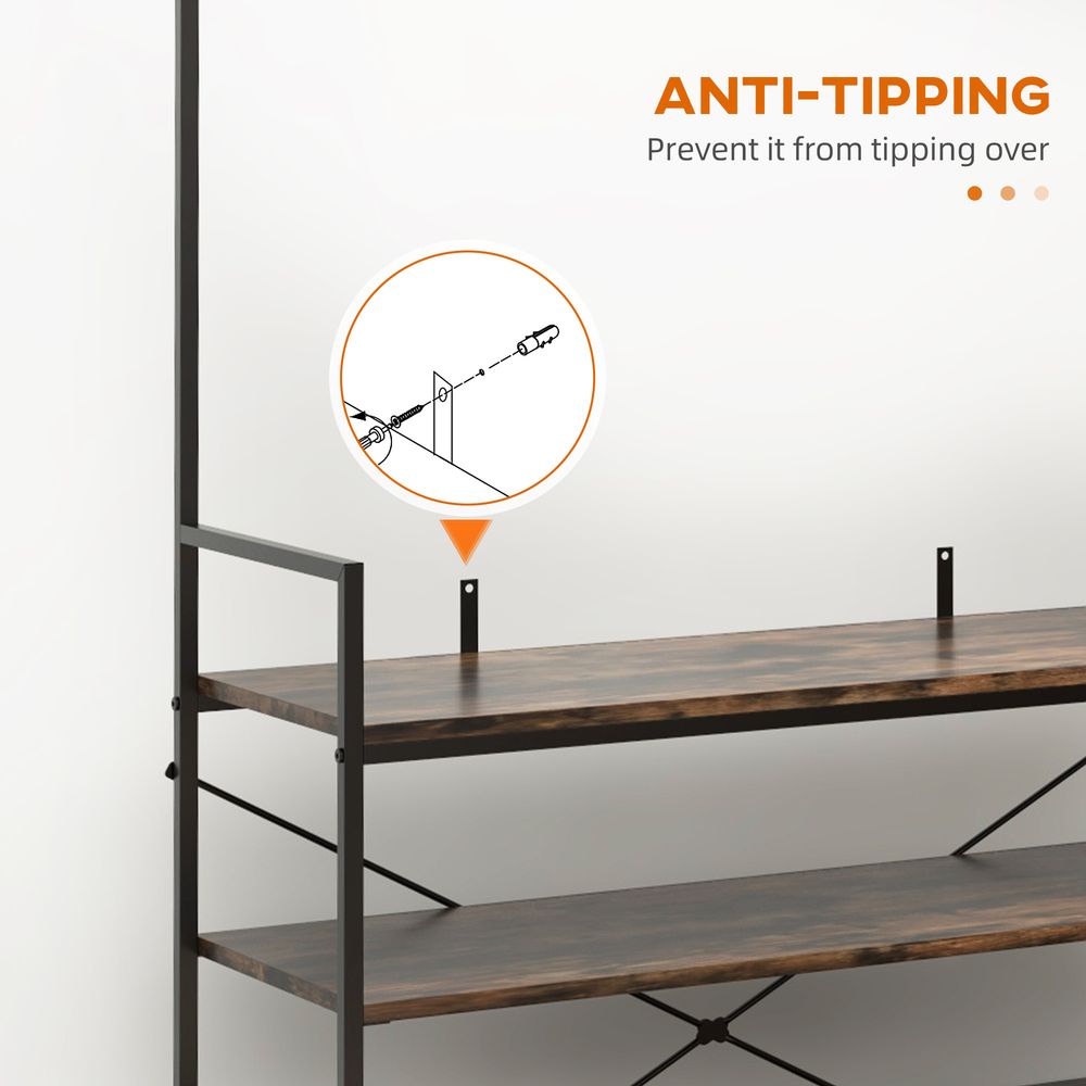 HOMCOM Industrial Baker's Rack Multi-tier Microwave Stand with 5 Hooks