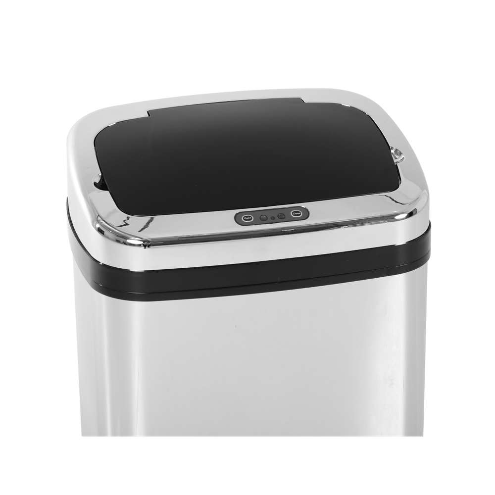 Premium 30L Silver Automatic Kitchen Bin - Lid, Infrared Sensor - High Quality Stainless Steel