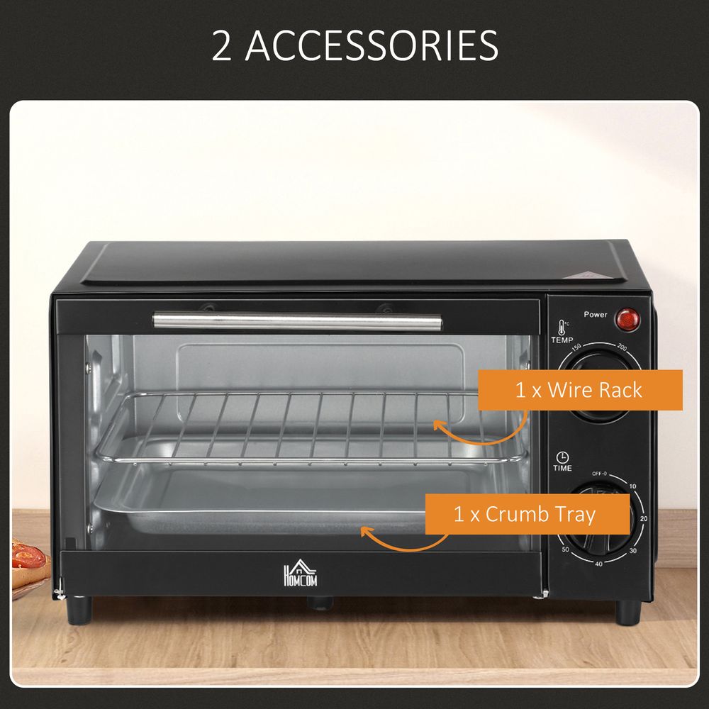 Mini Oven, 9L Countertop Electric Grill, Toaster Oven 750W