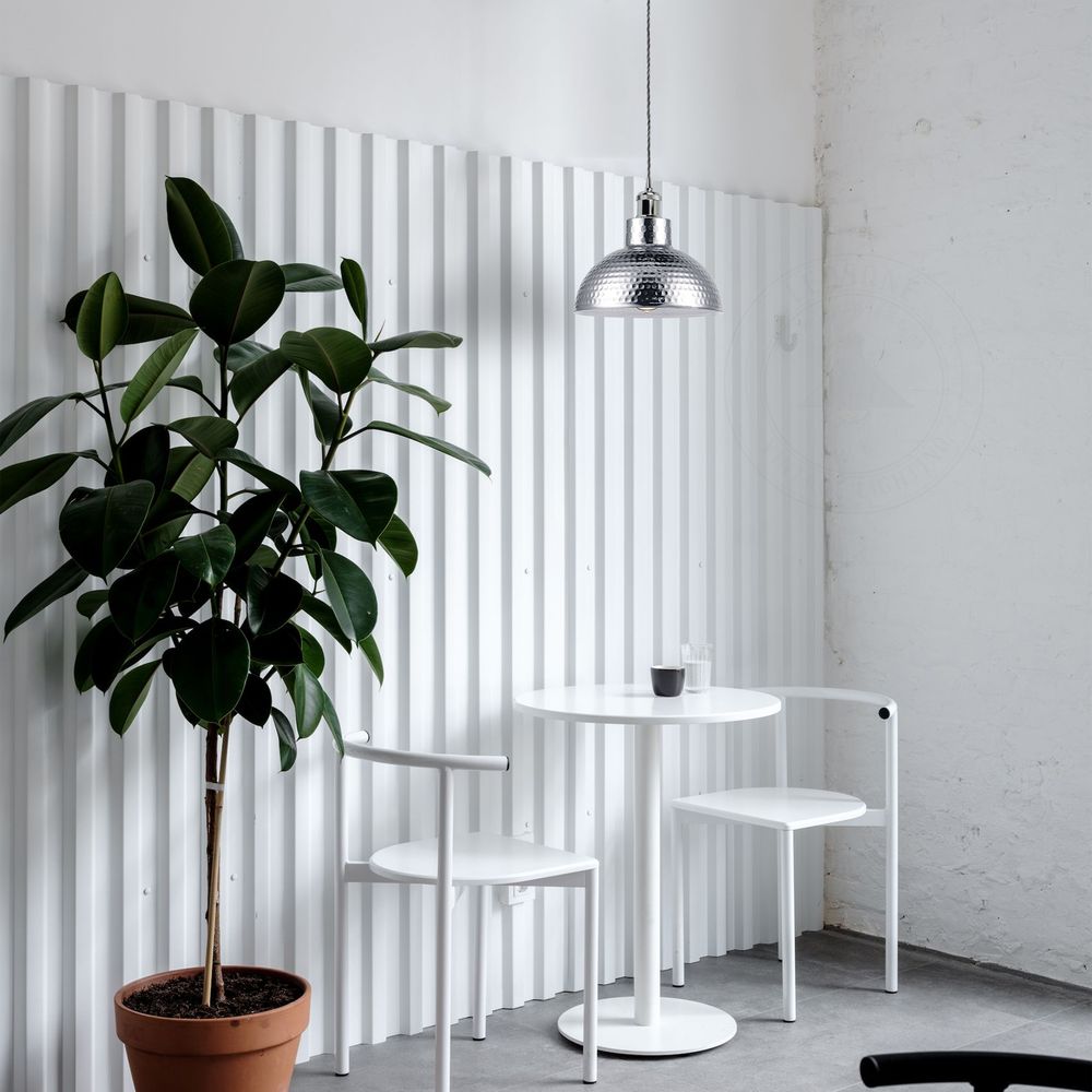 Vintage Industrial Chrome Pendant Light - High-Quality Metal Shade Hanging Lamp