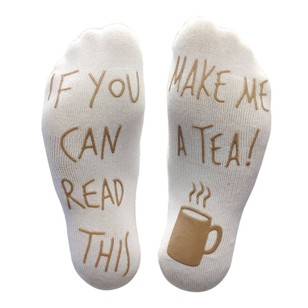 If You Can Read This Make Me A Tea!' Funny Socks for Tea Lovers