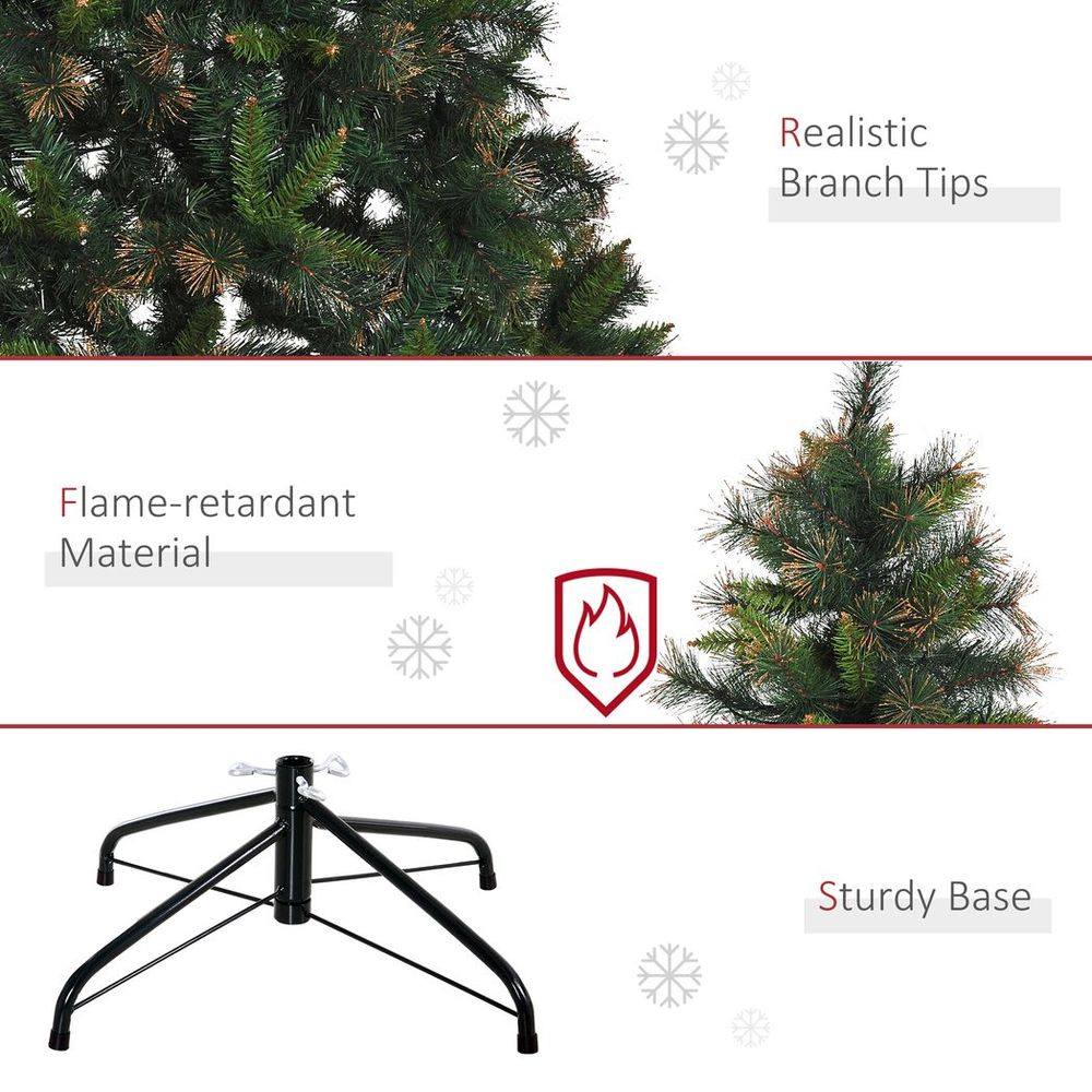 Homcom 6FT Pre-Lit Christmas Tree Artificial Spruce Tree Holiday D�cor Stand