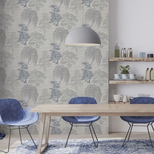 Oriental Garden Soft Blue sw12 wallpaper