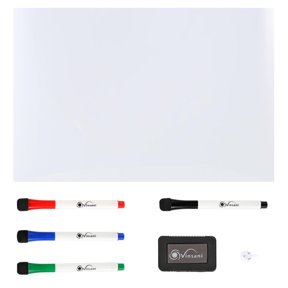 Magnetic Whiteboard 60 x 90 cm Notes, Lists, Memos, Menus Use 4 Magnetic Dry Wipe Pens & Magnetic Eraser