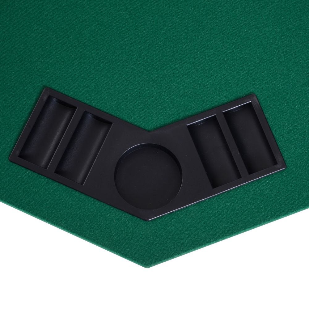 Premium Foldable Poker Table Top - 1.2m/48 Inches - 8 Players - Blackjack Chip Trays - HOMCOM