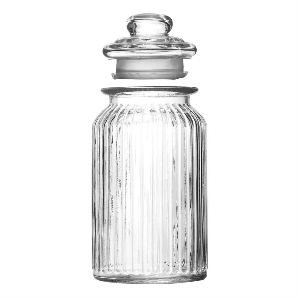 Stylish Vintage Glass Jars - Set of 3 | Airtight Seal | 1300ml Capacity