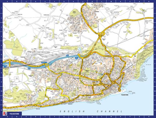 A to Z Map of Folkestone 1000 Piece Jigsaw Puzzle