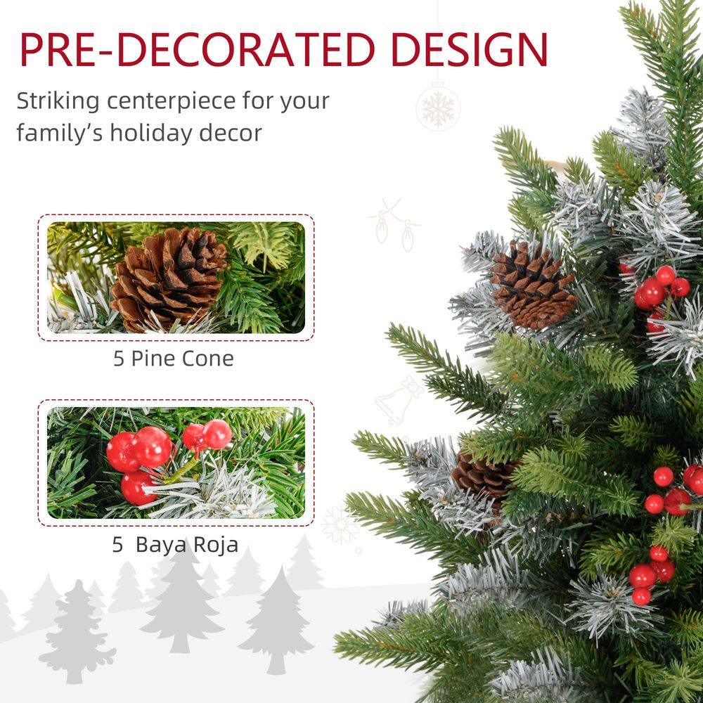 Homcom 2 Pieces 2' Prelit Artificial Tabletop Christmas Trees, LED Display