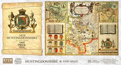Huntingdonshire Historical Map 1000 Piece Jigsaw Puzzle (1610)