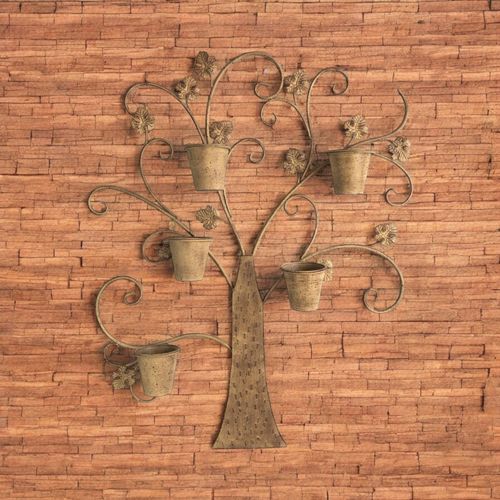 120CM RUSTY TREE DECORATION WALL PLANTER