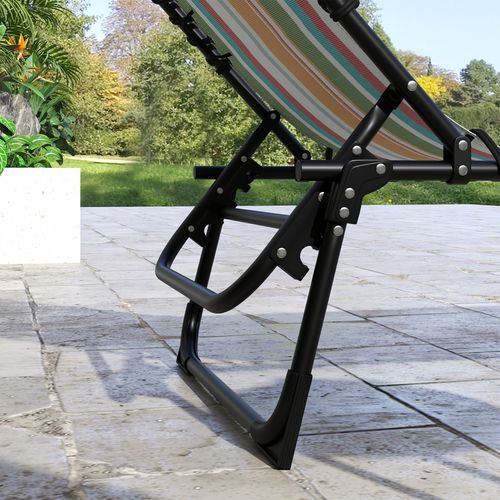 Outsunny 2 Pcs Folding Beach Chair Chaise Lounge 4 Adjustable Positions, Multi