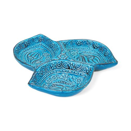 3-in-1 Leaves, Green Snack and Dip Bowl, Divided Servings