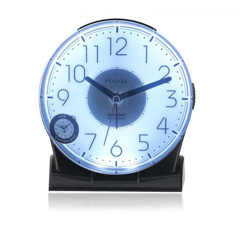 Ravel Large Bedside/Mantel Alarm Clock - Black - RC036.3