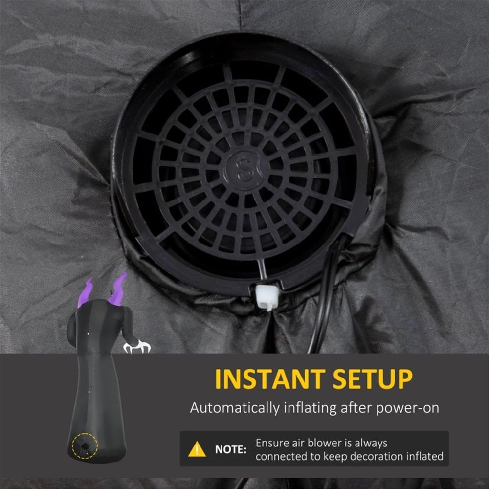 Halloween Decoration Inflatable Ghost with Horns on its Back Outstretched Paws to Scaring You