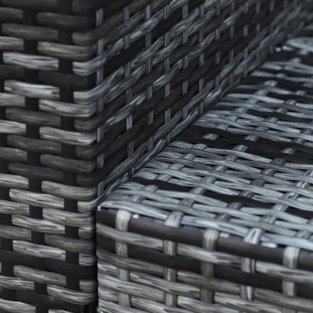 3-Seater Weather Resistant Outdoor Garden Rattan Sofa Grey