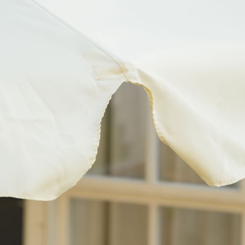 Outsunny Garden Parasol Patio Umbrella with Ruffles and Wooden Pole Beige