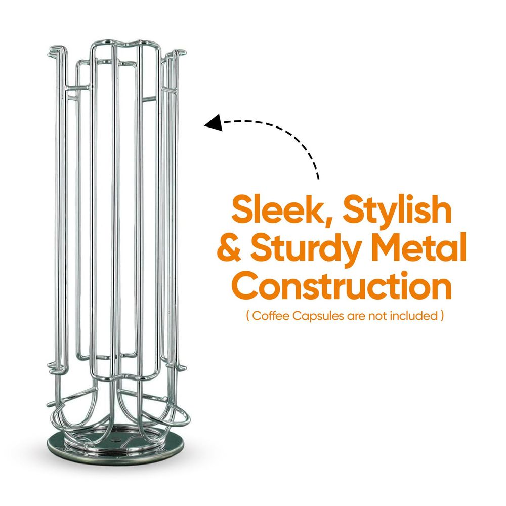 24-Capsule Coffee Pod Holder | Sleek & Stylish Stainless Steel | Organize Your Kitchen