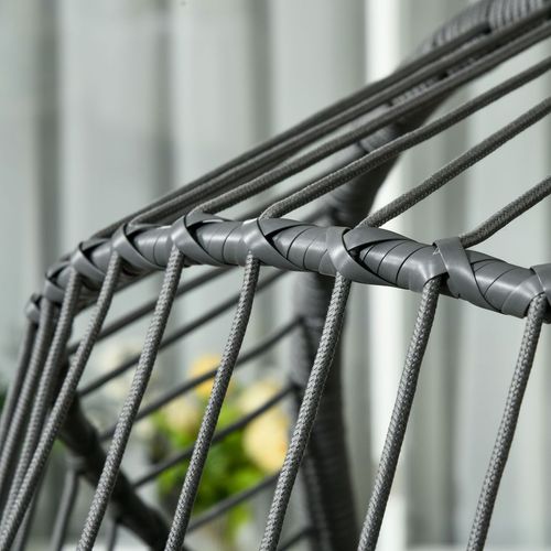 Outsunny Hanging Swing Chair w/ Thick Cushion, Patio Hanging Chair, Grey