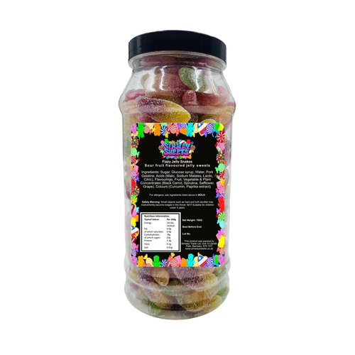 Fizzy Snakes Retro Sweets Gift Jar - 700g