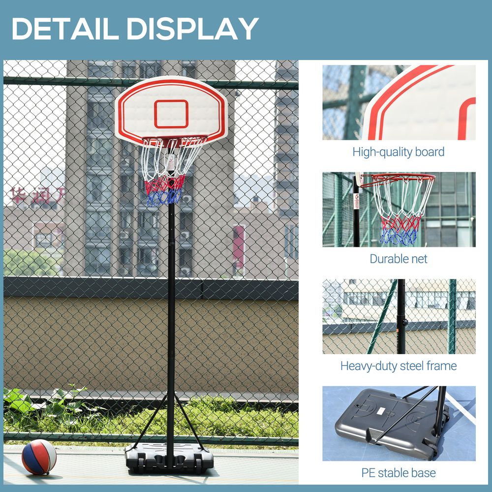 Pro-Grade Adjustable Basketball Stand | Sturdy Steel Frame | 175cm-215cm Height | HOMCOM