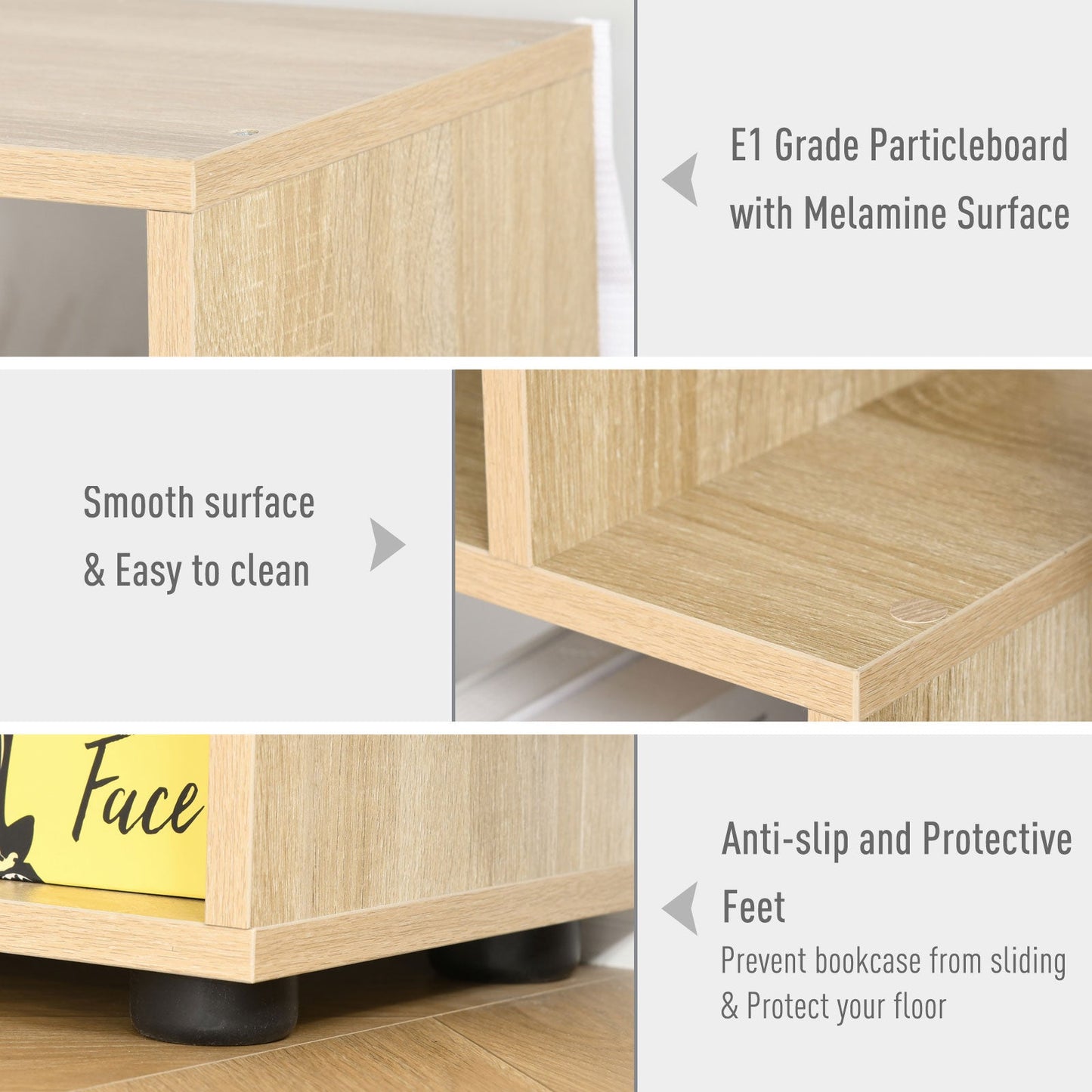 Eight-Section Tall Shelving Unit - Oak Effect