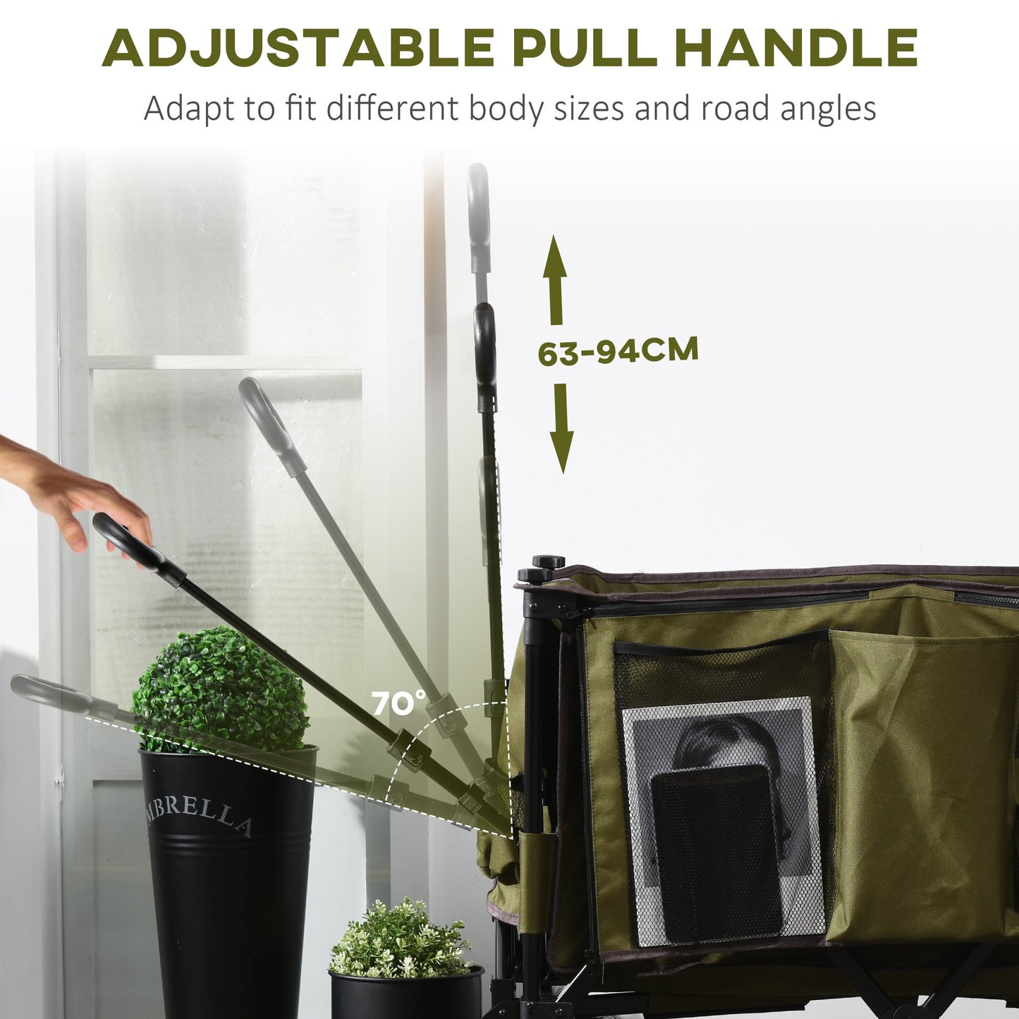 Folding Garden Trolley on Wheels